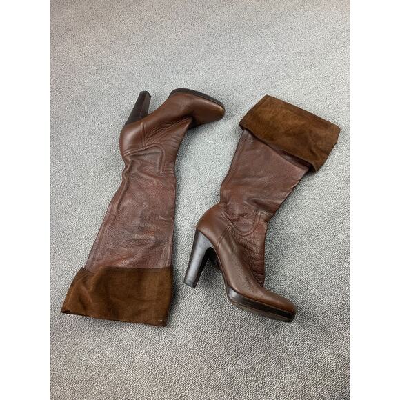 Miu Miu Women's 37.5 Brown Leather Knee High Boots‎ - Picture 7 of 10